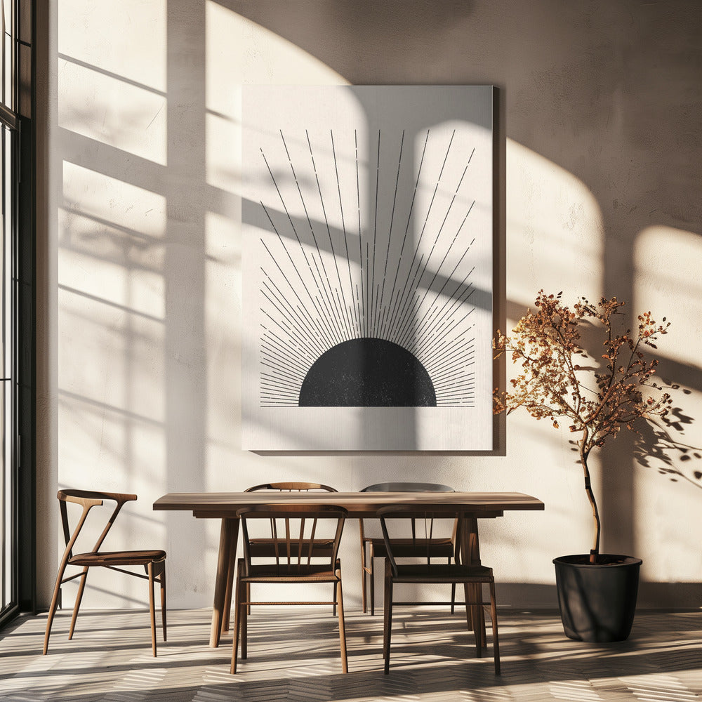 Woodblock The sun Illustration | Canvas