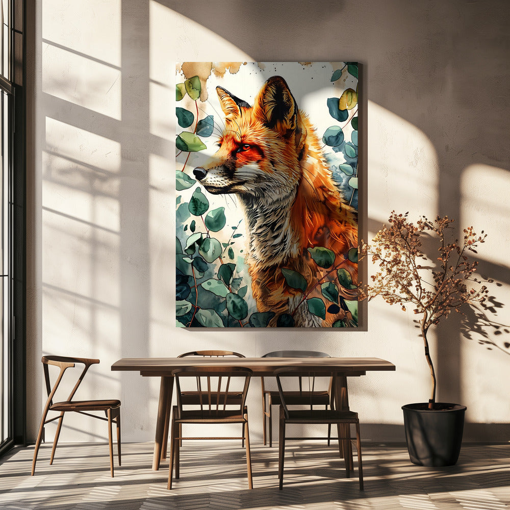 Animal watercolor art Fox 10 | Canvas