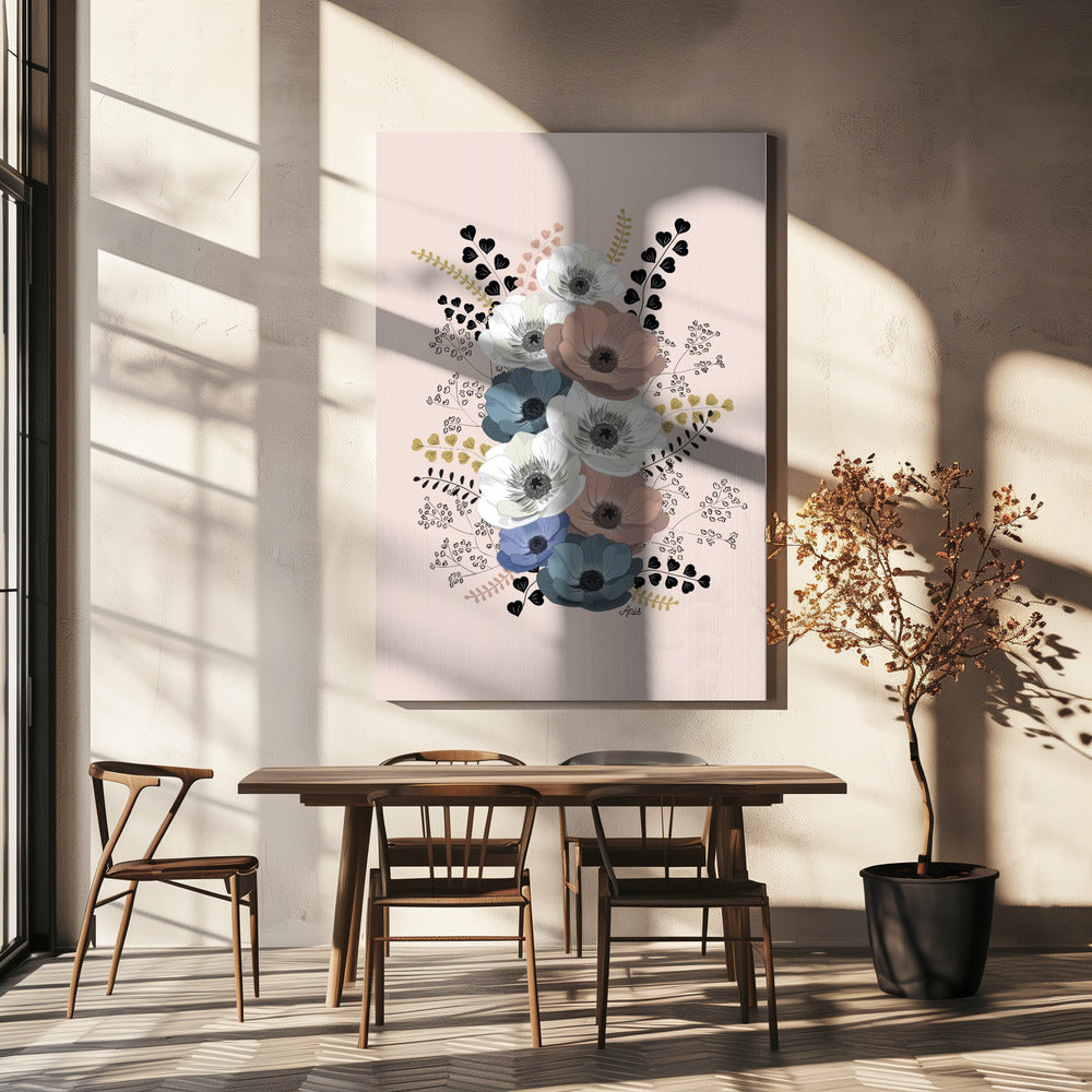 Anemones Floral Bouquet | Canvas