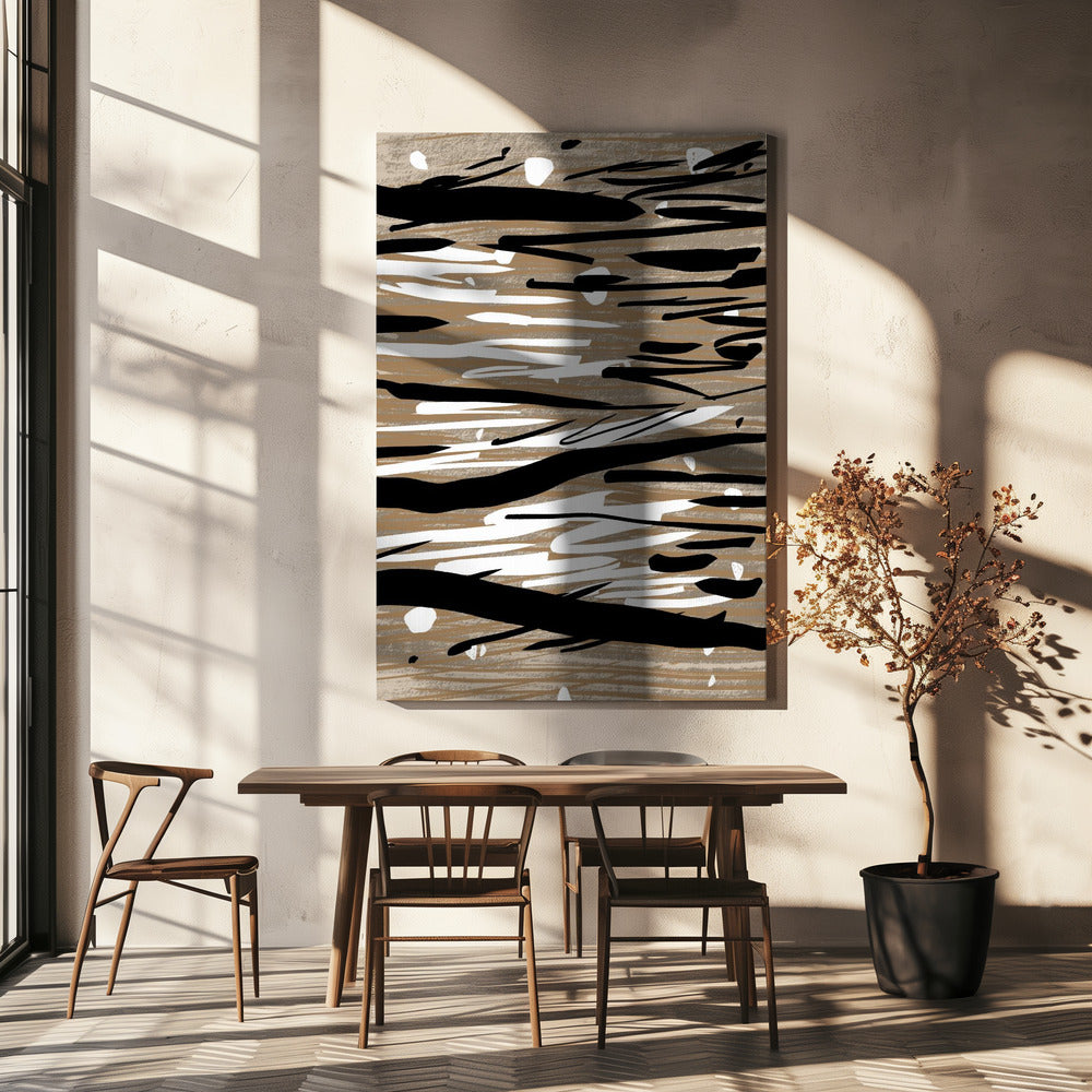 Black And White Brushstrokes | Canvas