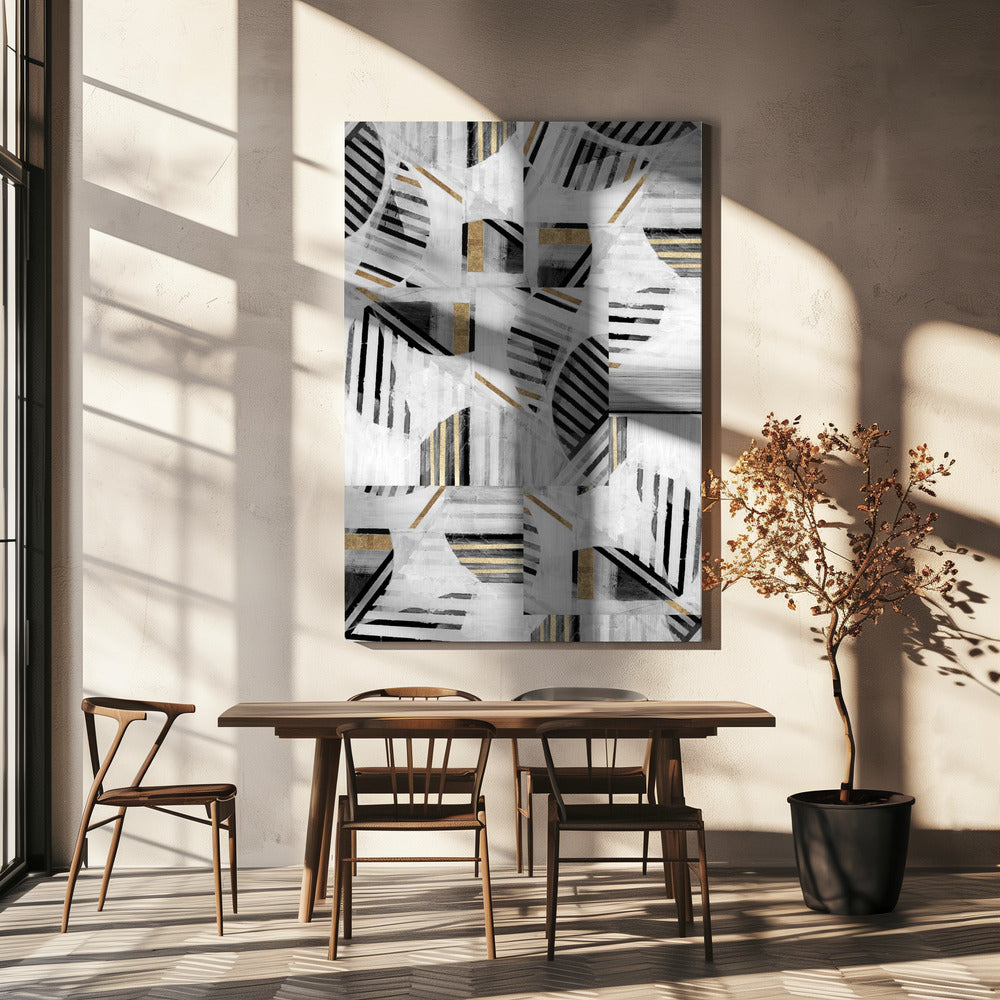 Abstract Back White Gold1 | Canvas