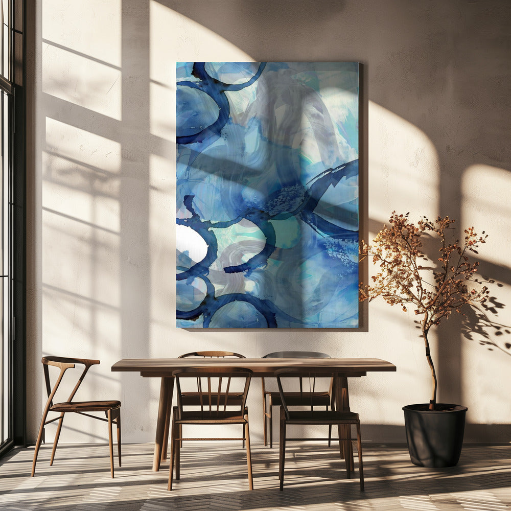 Blue Abstract Swirls 2 | Canvas