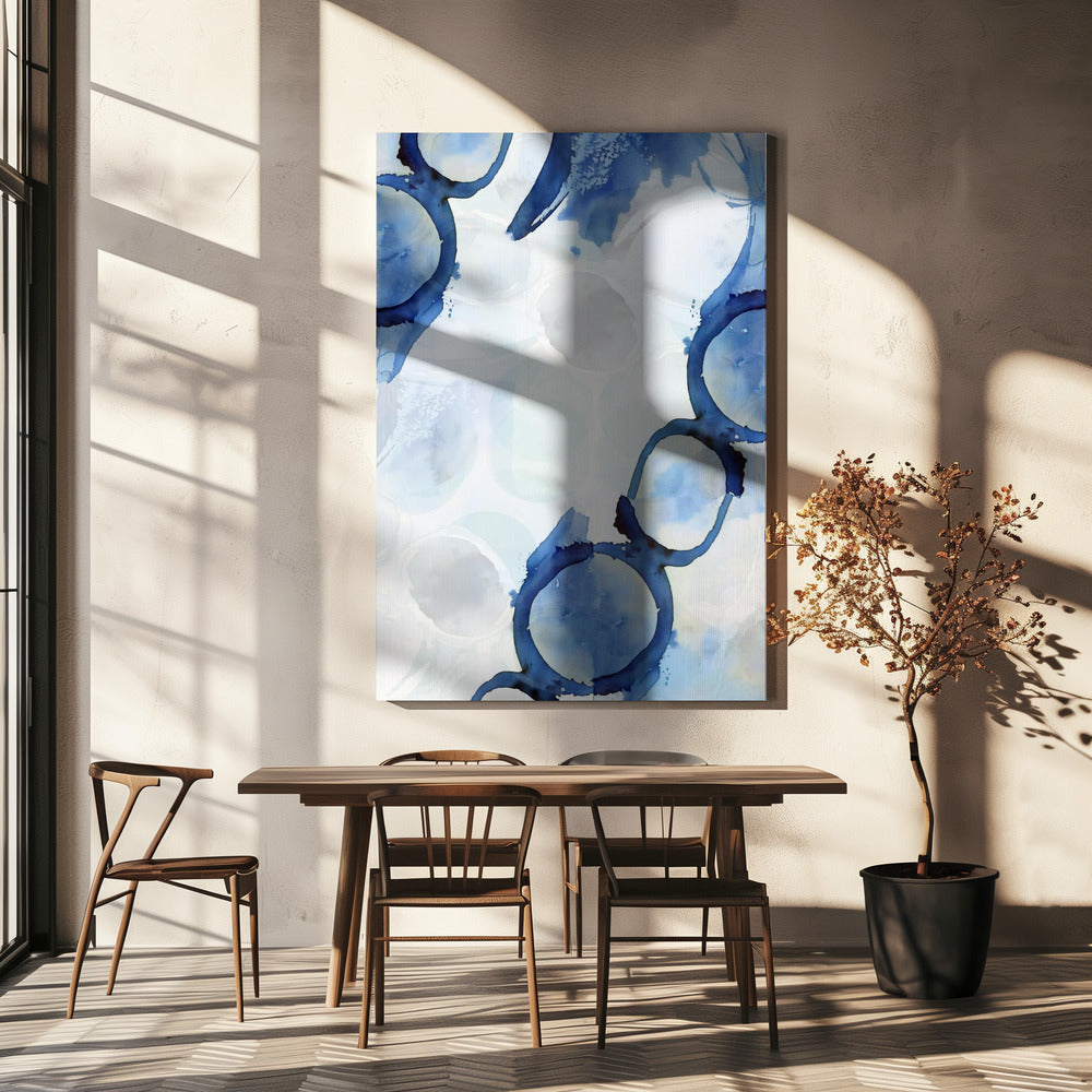 Blue Abstract Swirls 3 | Canvas