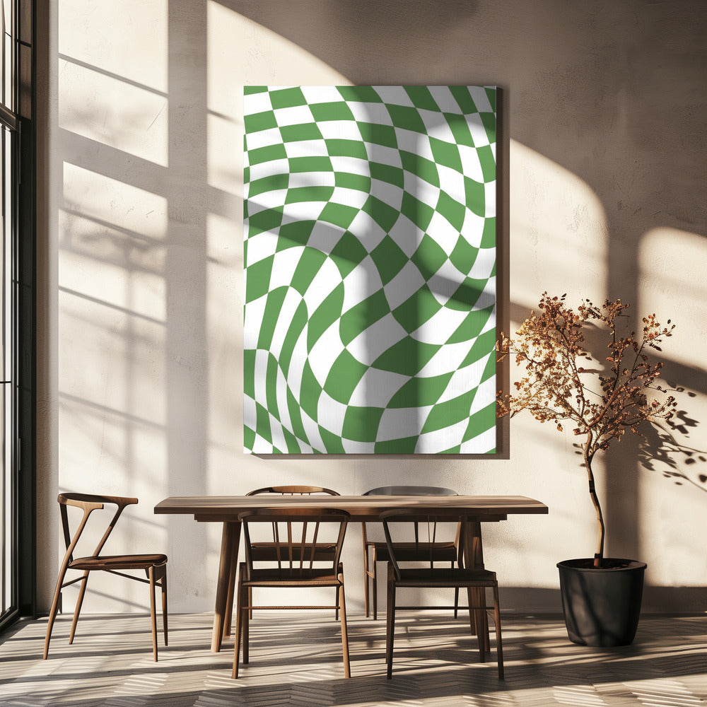 Green Checkerboard | Canvas