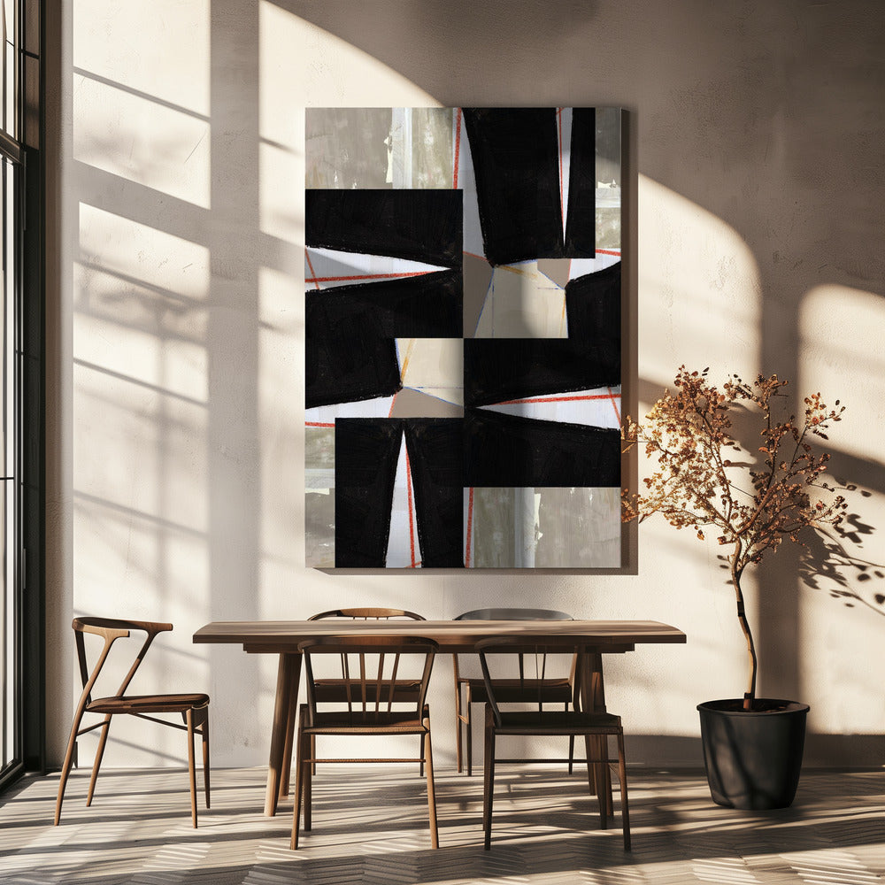 Abstract Black Jigsaw 1 | Canvas