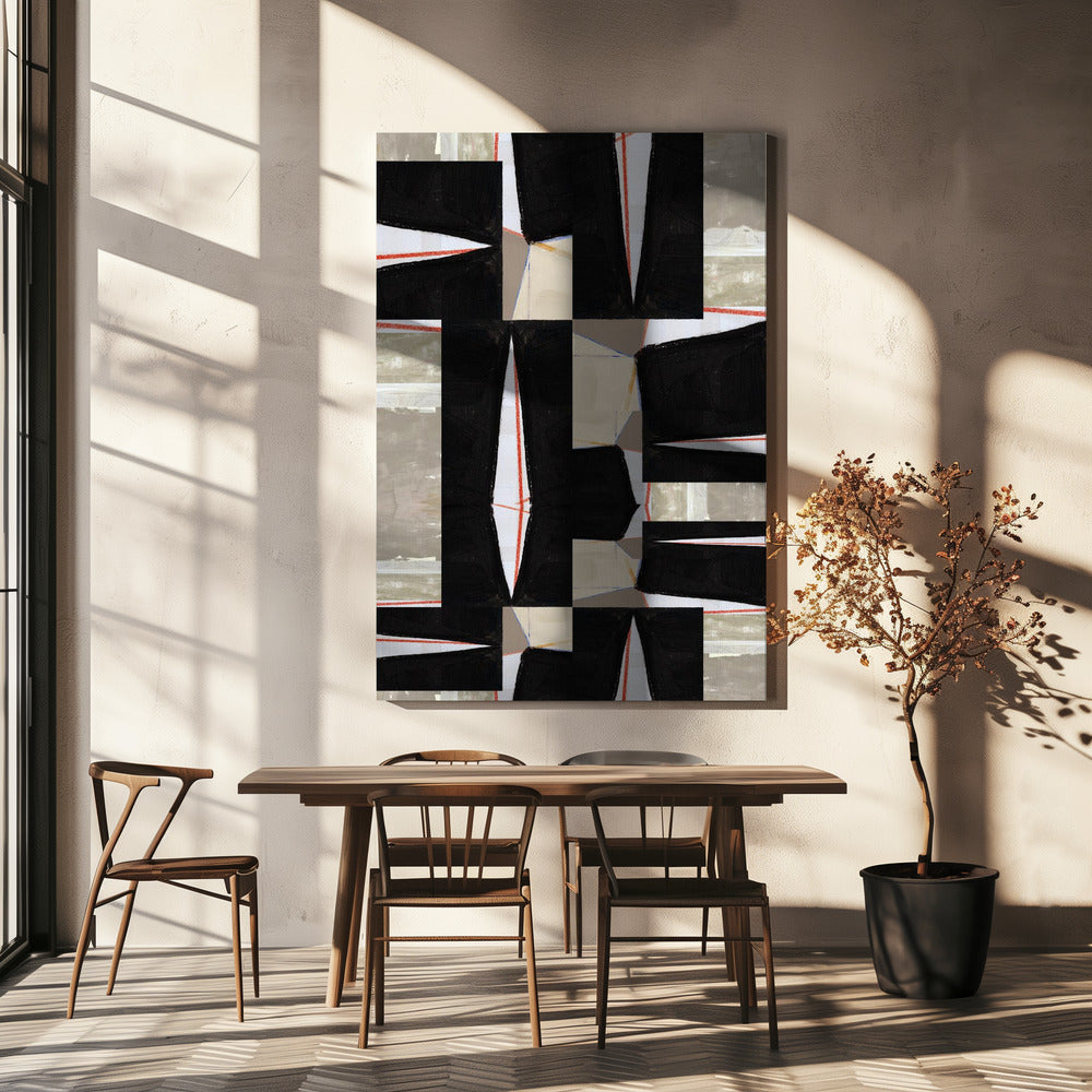 Abstract Black Jigsaw 2 | Canvas