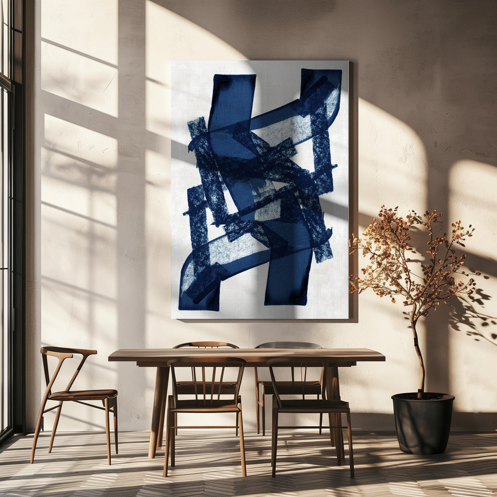 Abstract Blue Structure 1 | Canvas