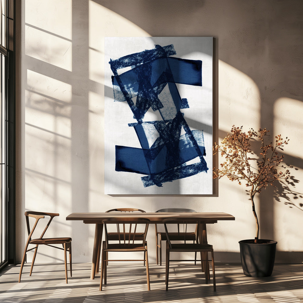 Abstract Blue Structure 3 | Canvas