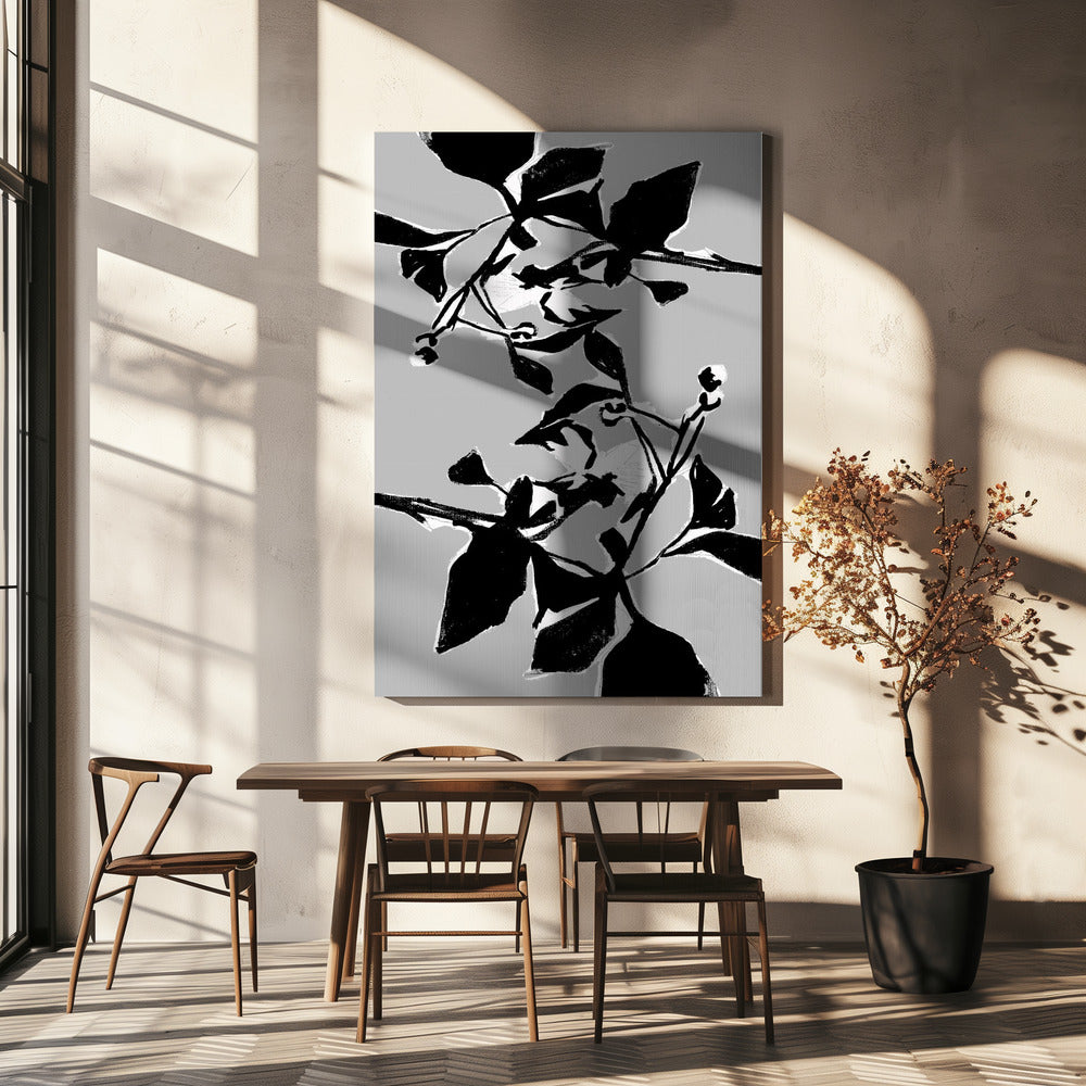 Black Floral Silhouette 1 | Canvas