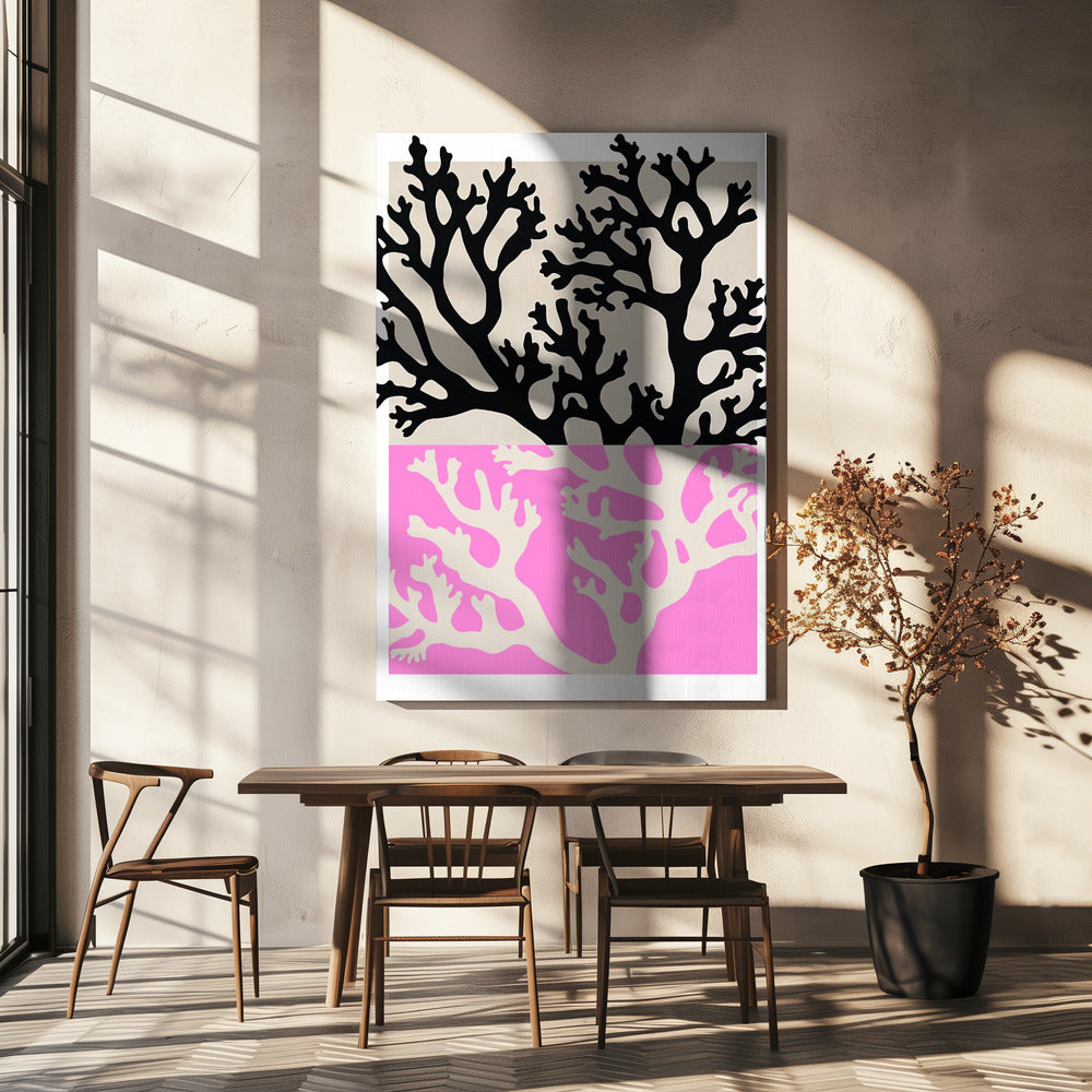 Dual Coral Silhouettes | Canvas