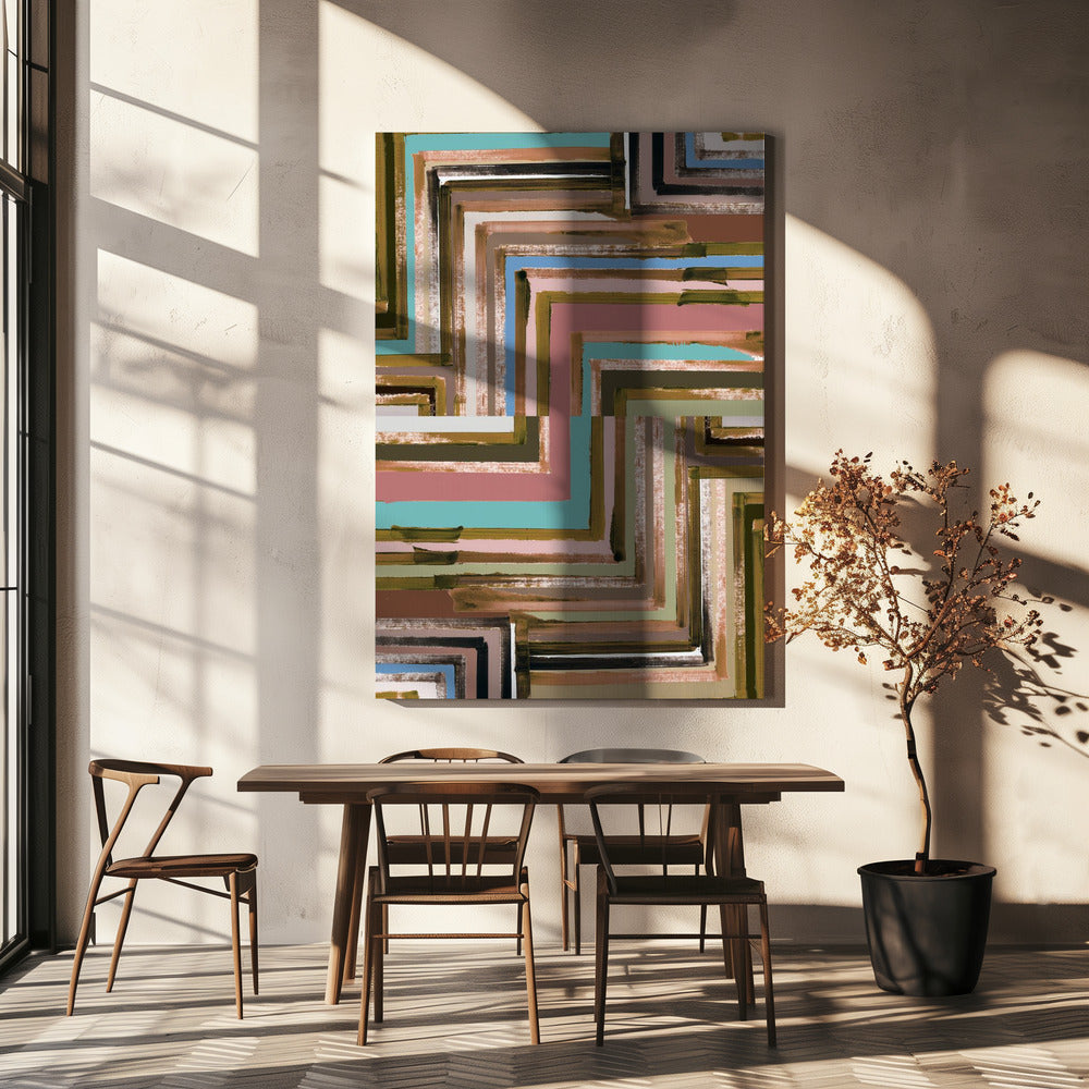 Rectangle of Zig Zag Lines No2 | Canvas