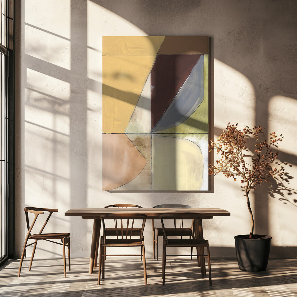 Dusty Pink Yellow Abstract No2 Art Print | Canvas