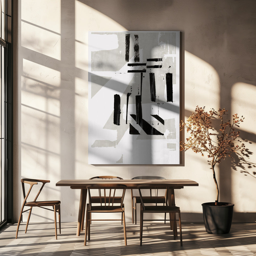 Grey &amp; Black Art Print No 1 | Canvas