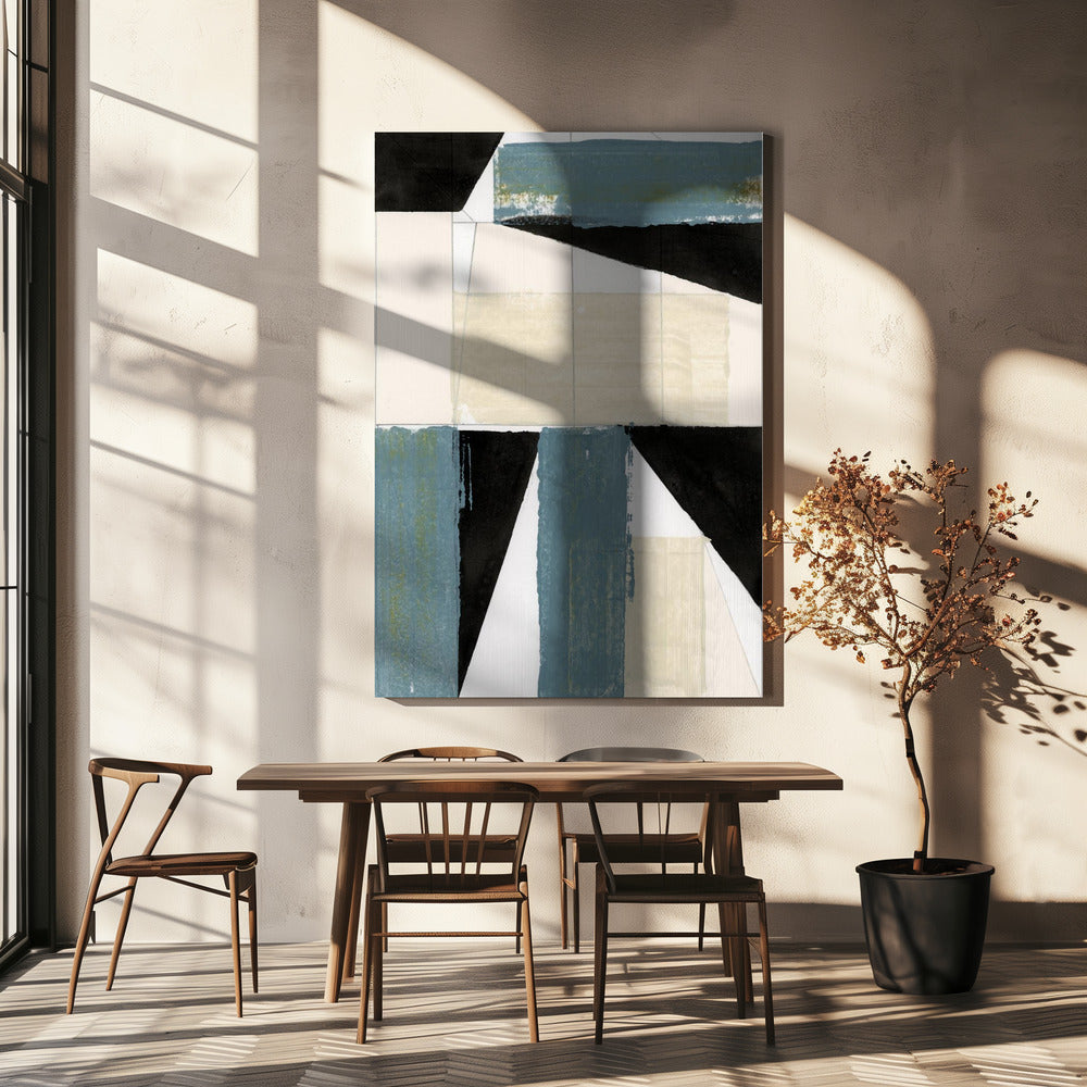 Abstract Blue Shapes No2 Print | Canvas