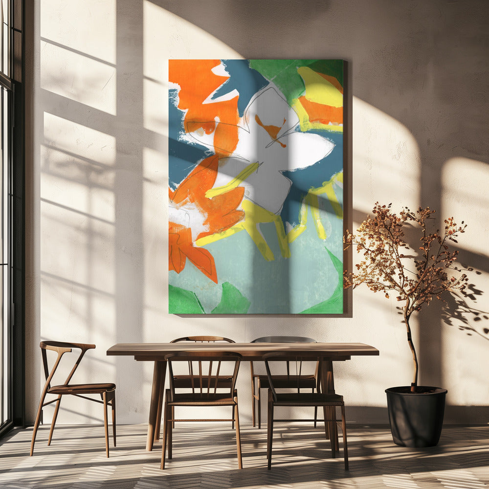 Soft Rustic Bright Florals No1 Print | Canvas