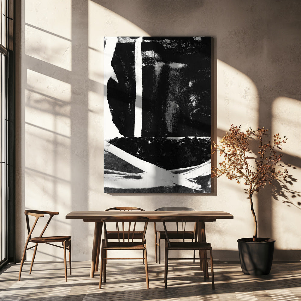 Black Ink Abstract Print | Canvas