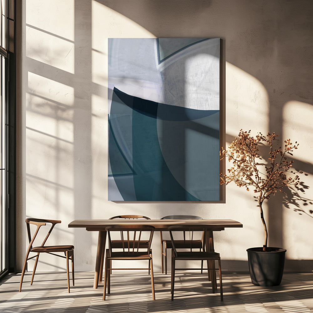 Encore Blue Abstract Print | Canvas