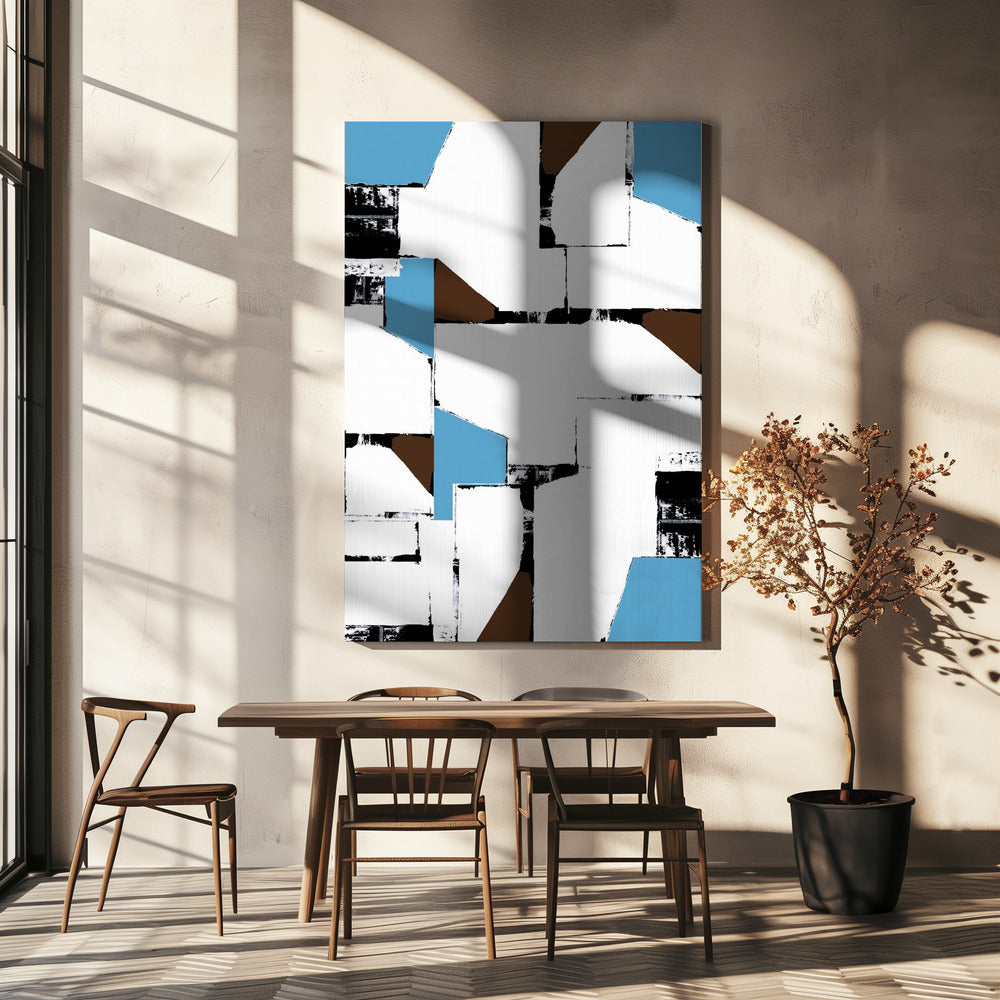 Abstract Neutral Geometry No1 | Canvas