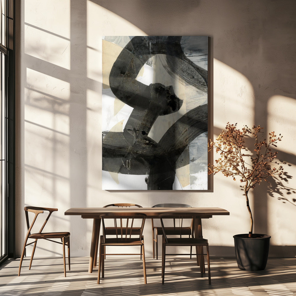 Abstract Hammered Black Neutral 1 | Canvas