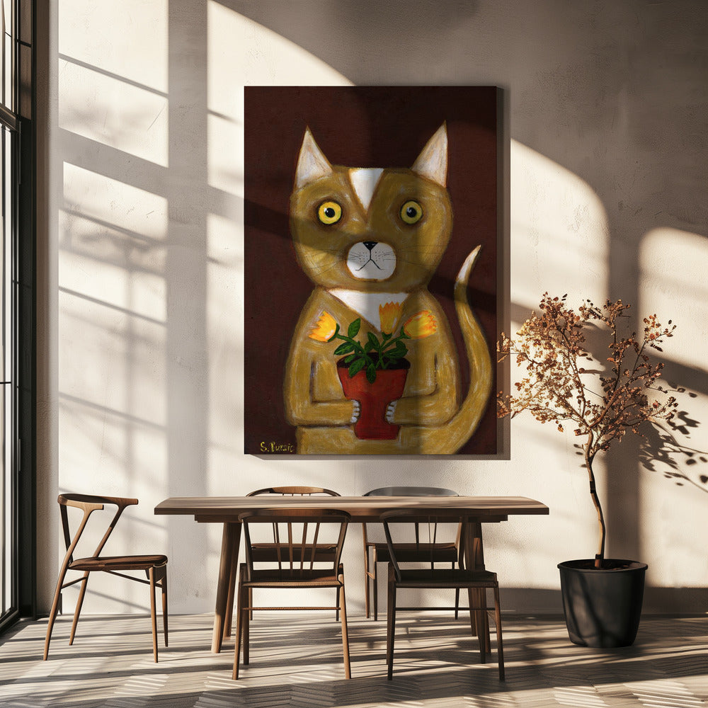 Pot Plant Cat | Canvas