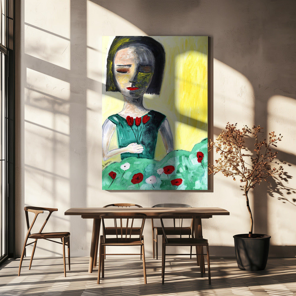 Lady in Garden | Canvas