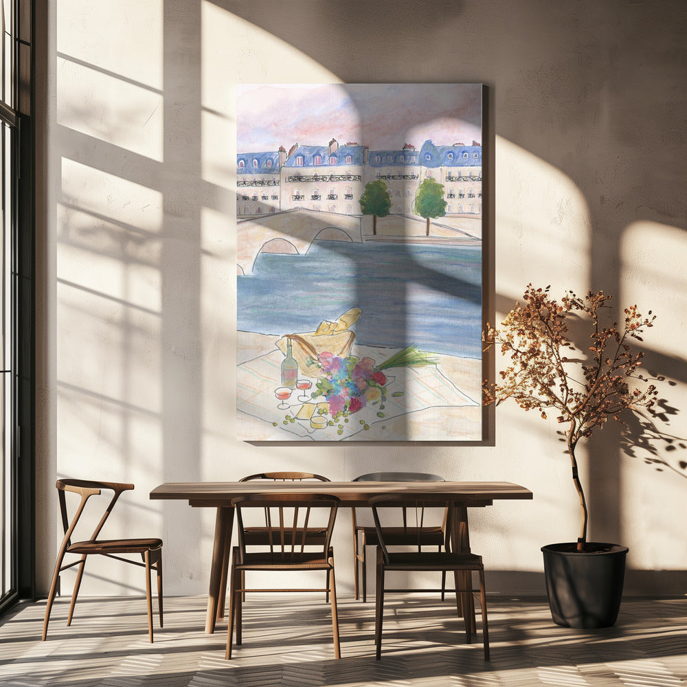 Paris Picnic At the Seine | Canvas