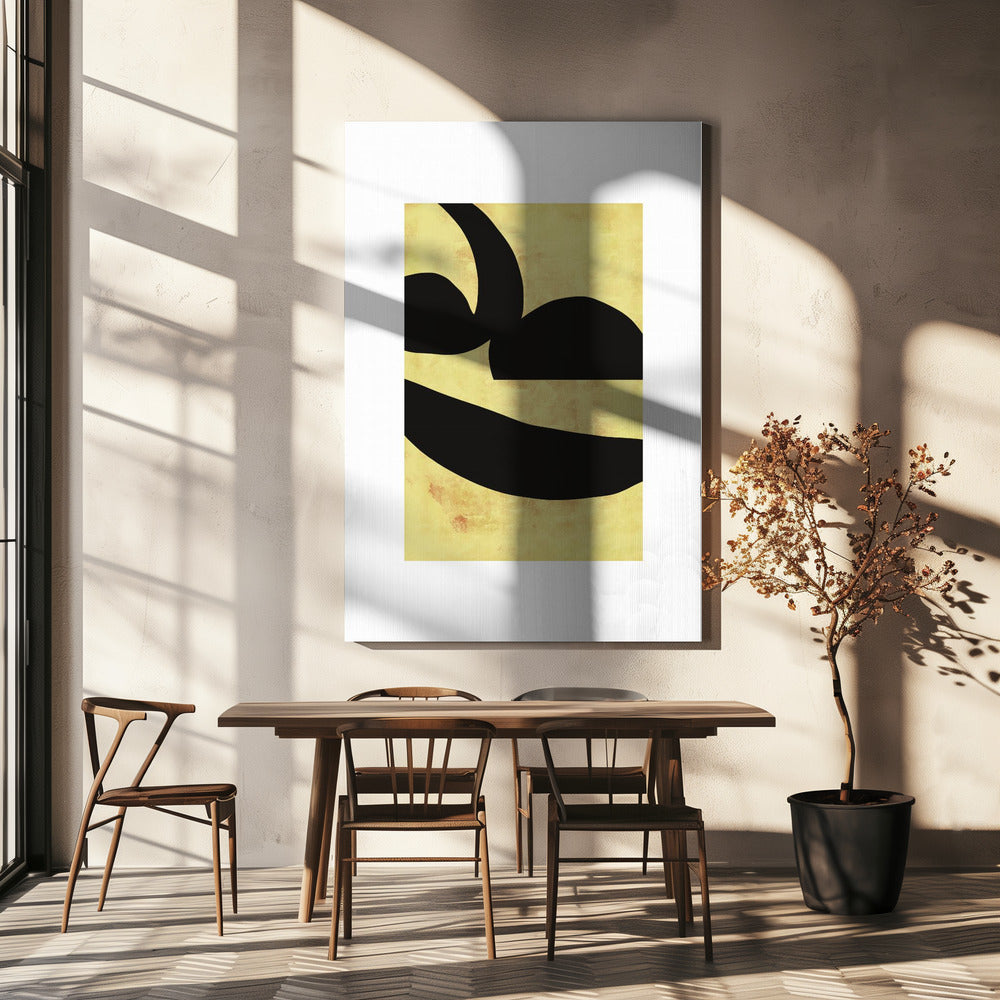 Abstract Black Shapes Print No 2 | Canvas