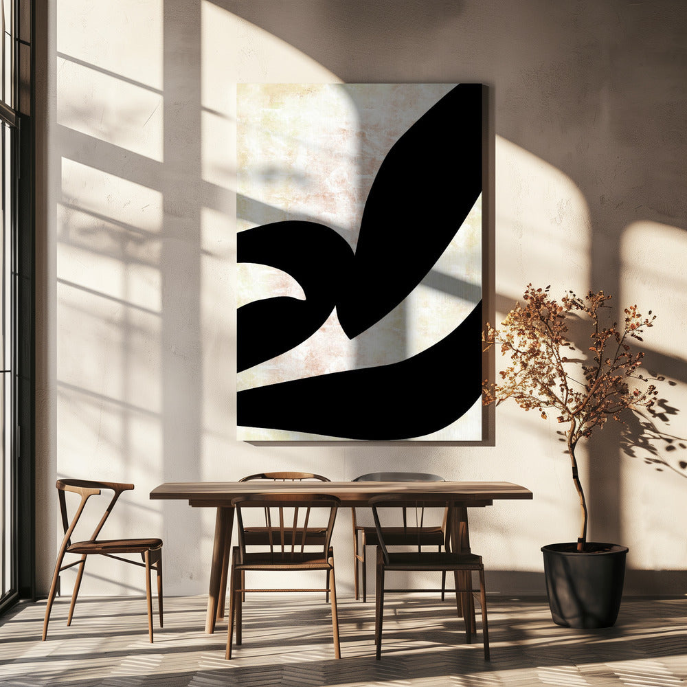 Abstract Black Shapes Print No 3 | Canvas