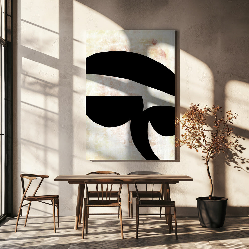 Abstract Black Shapes Print No 4 | Canvas