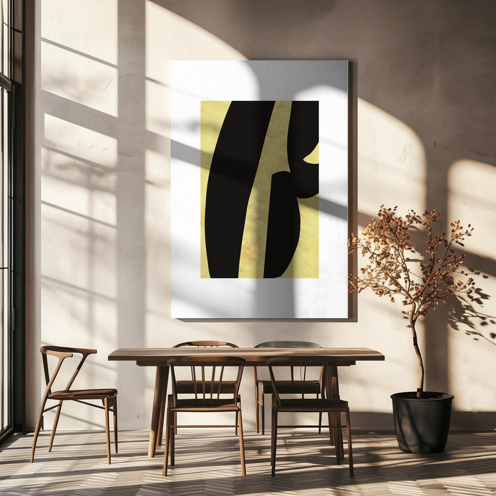 Abstract Black Shapes Print No 5 | Canvas