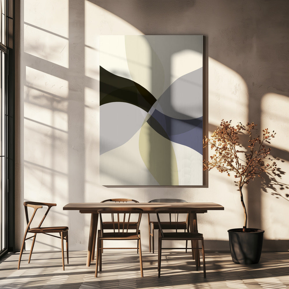 Abstract Neutral Shapes Print 3 | Canvas