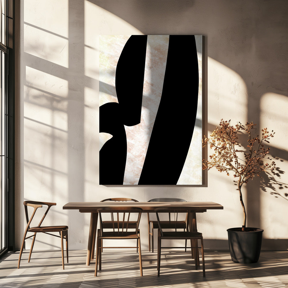 Abstract Black Shapes Print No 6 | Canvas