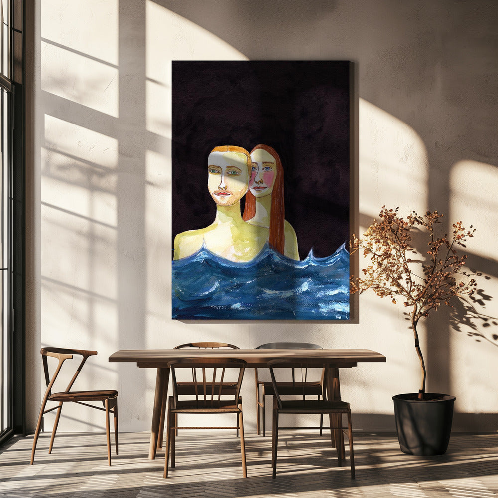 The  Swimming Couple | Canvas