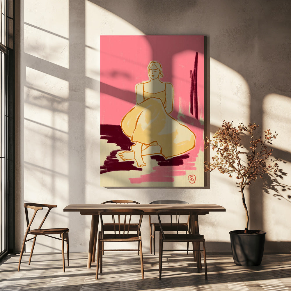 Seated Figure In A Flowing Dress | Canvas