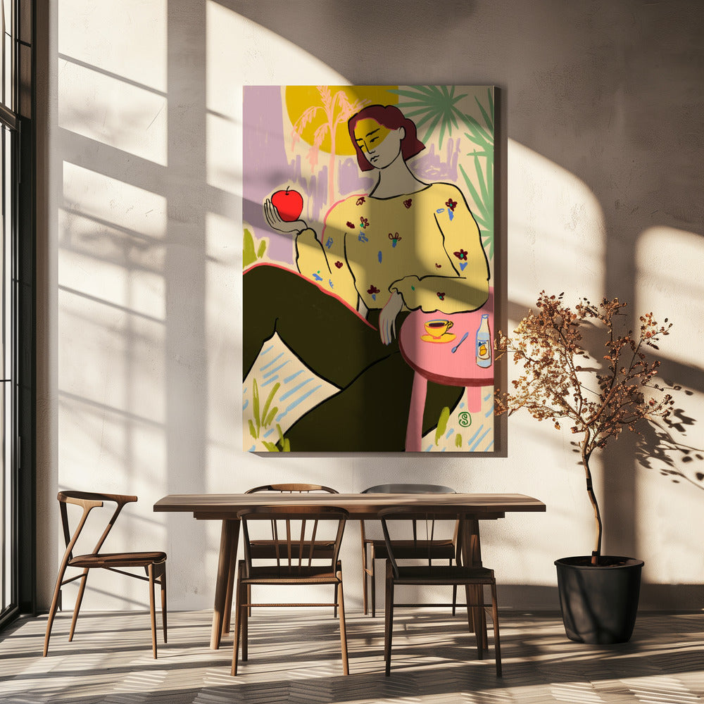 Woman With Apple | Canvas