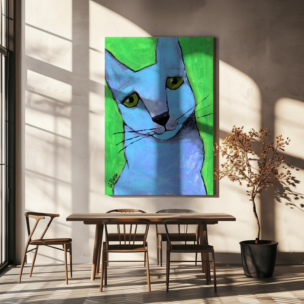 The Big Blue Cat | Canvas