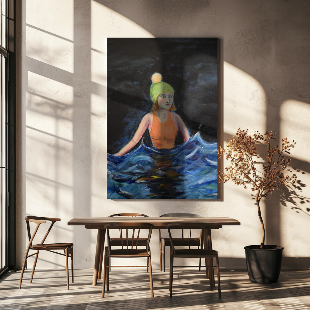 Wild Swimming in Ocean | Canvas