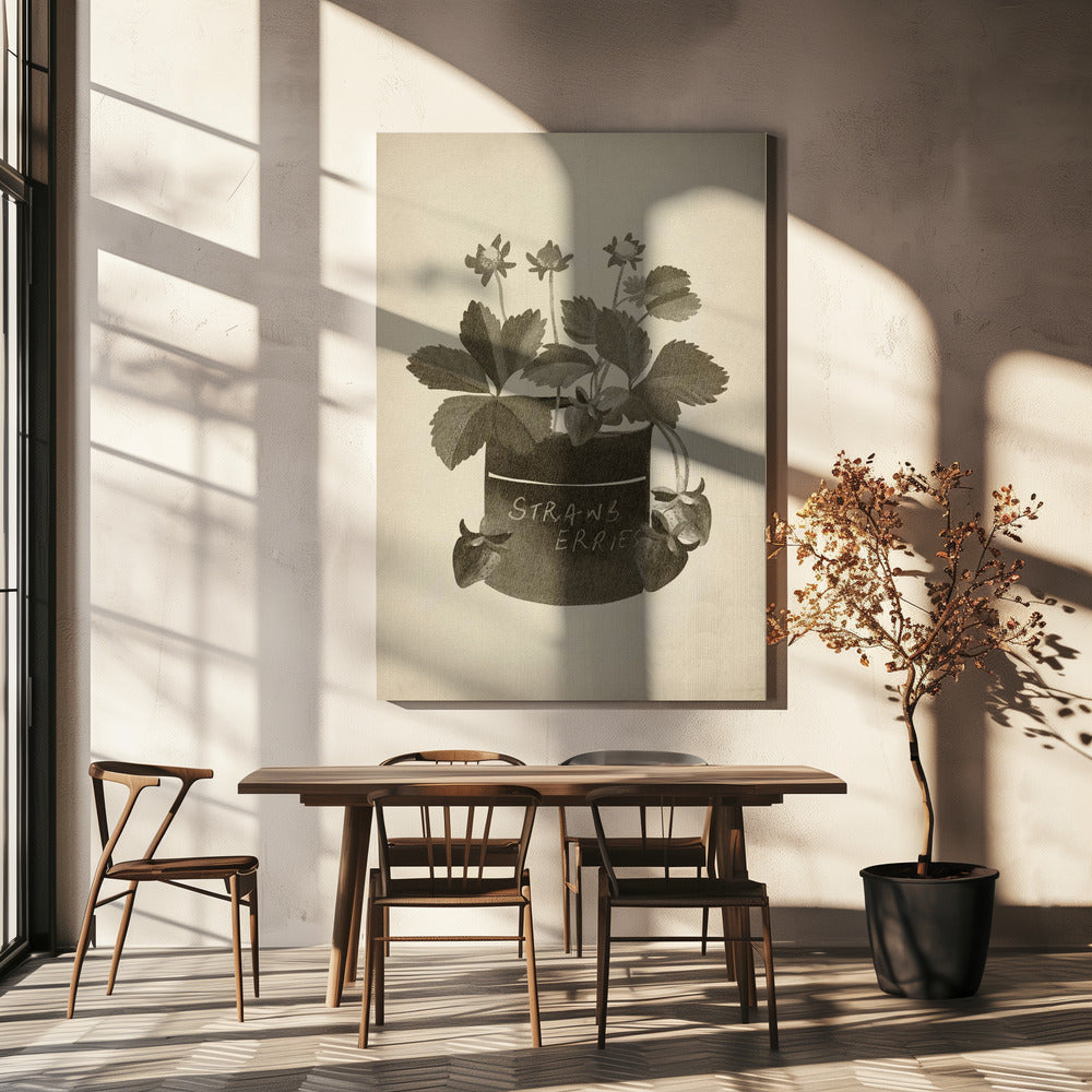 Vintage strawberry plant | Canvas