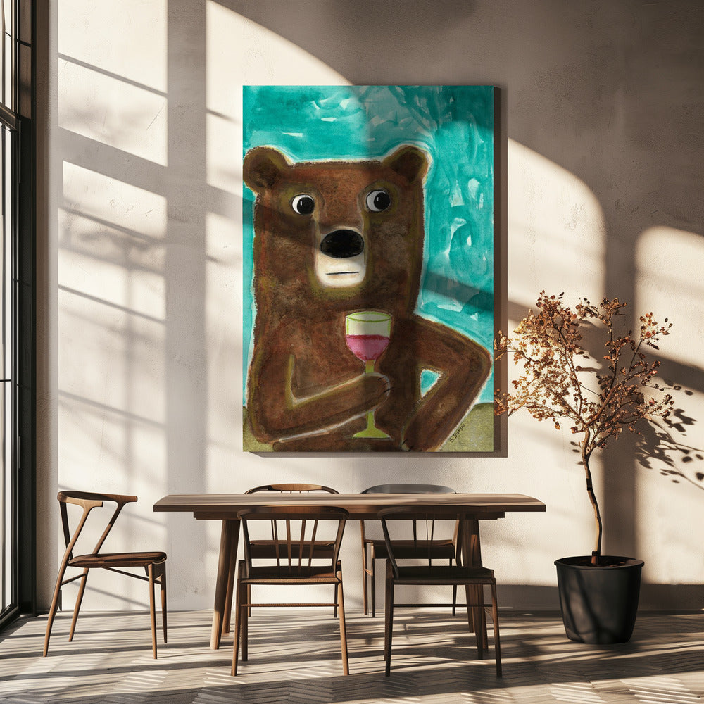 Mr. Bear at the Bar | Canvas