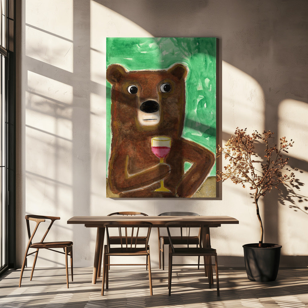 Mr. Bear at the Bar | Canvas