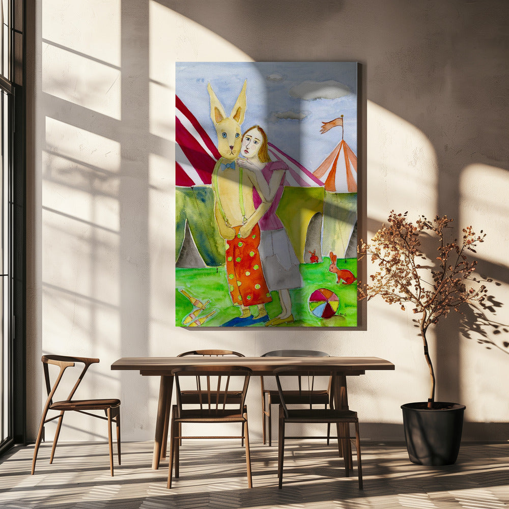 Circus Performers with Rabbits | Canvas