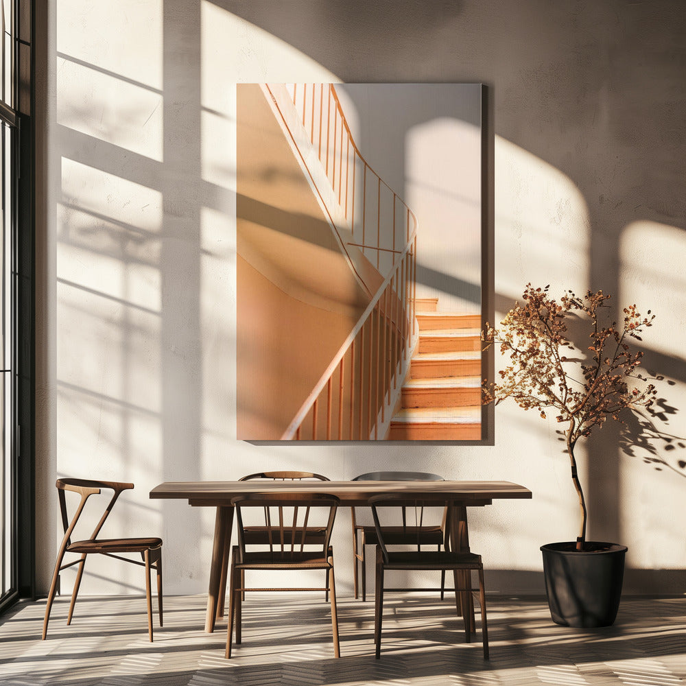 Orange Steps | Architectural Minimalism | Canvas