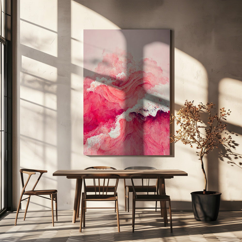 Crimson Waves Flow | Canvas