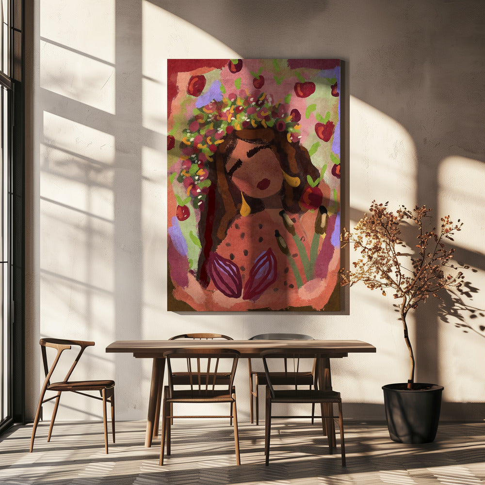 Woman and apples | Canvas
