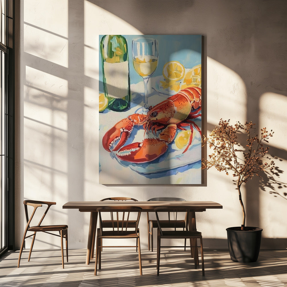 Lobster and Wine Still Life | Canvas