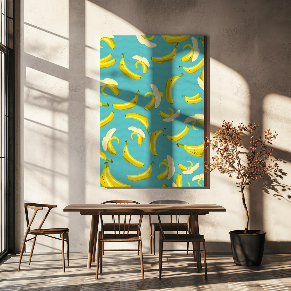 Playful Pattern Of Yellow Bananas | Canvas