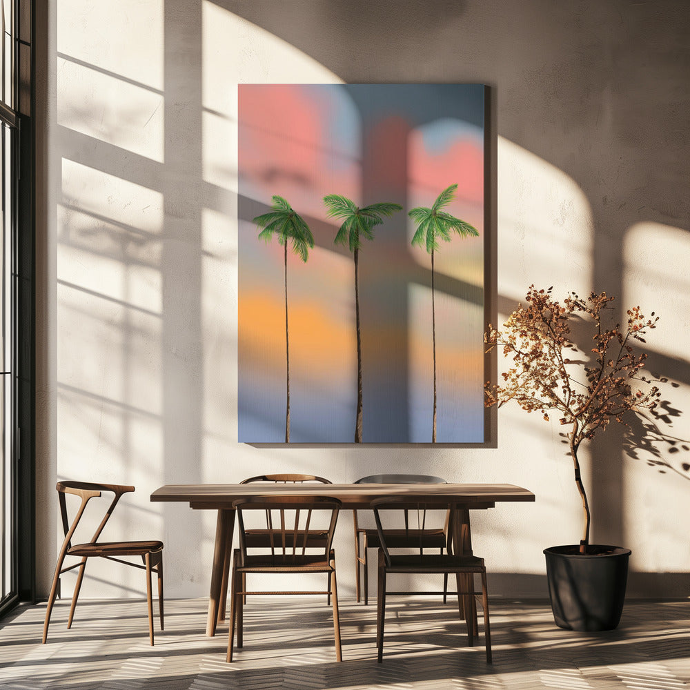 Three Tall Palm Trees | Canvas
