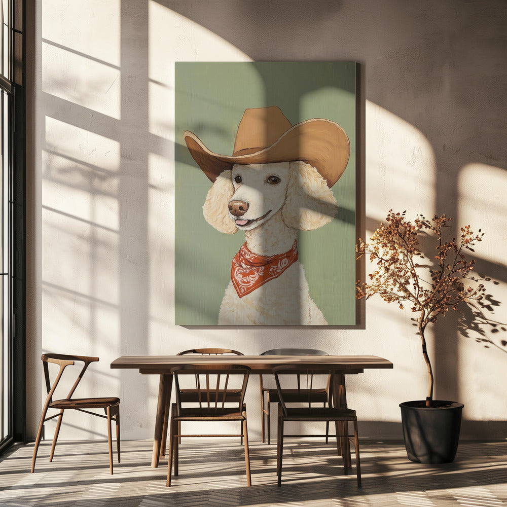 Cowboy Poodle Dog | Canvas