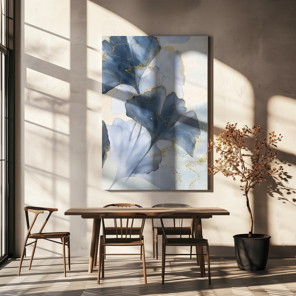 Blue Ginkgo Leaves 2 | Canvas