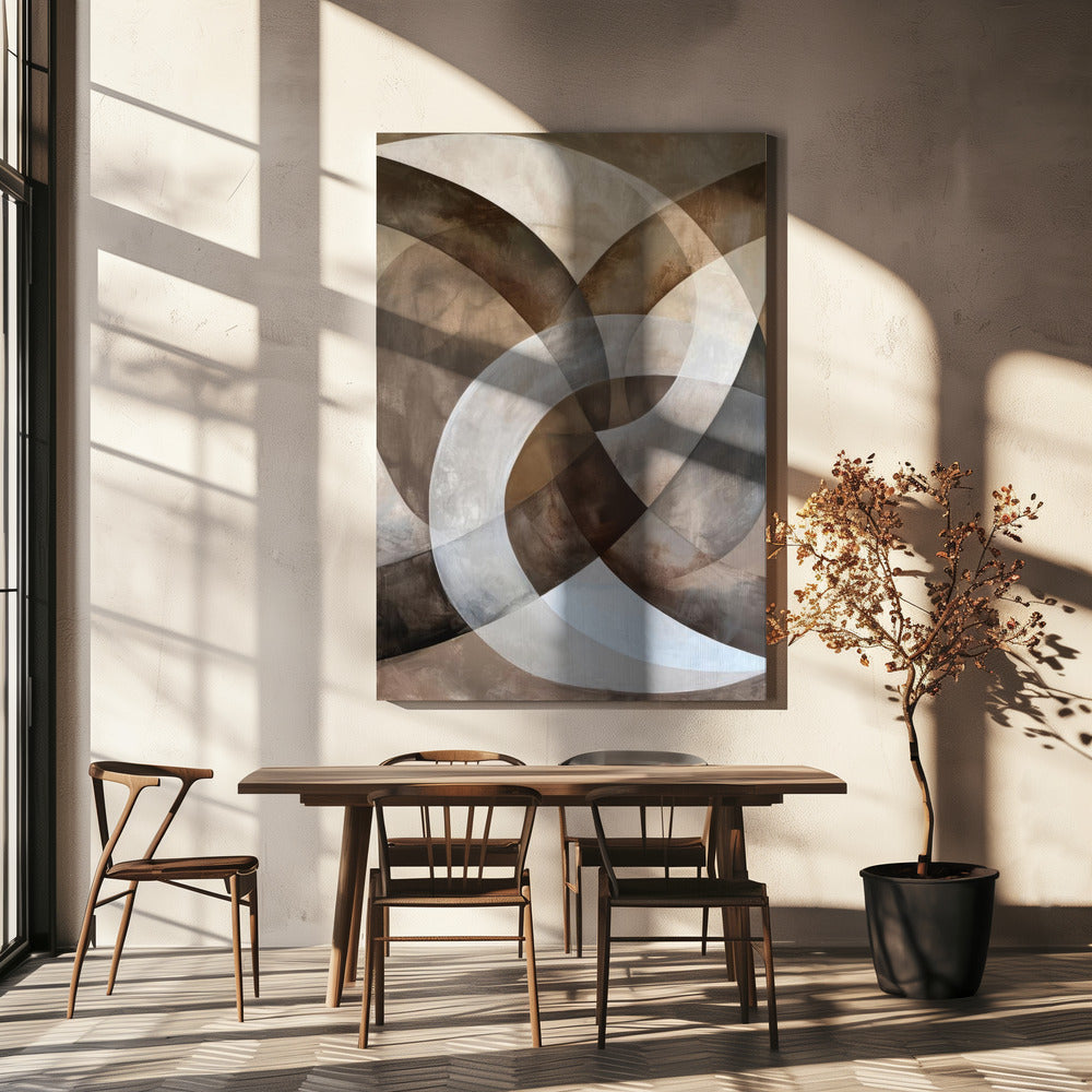 Abstract Art Beige Brown Geo Abstract | Canvas